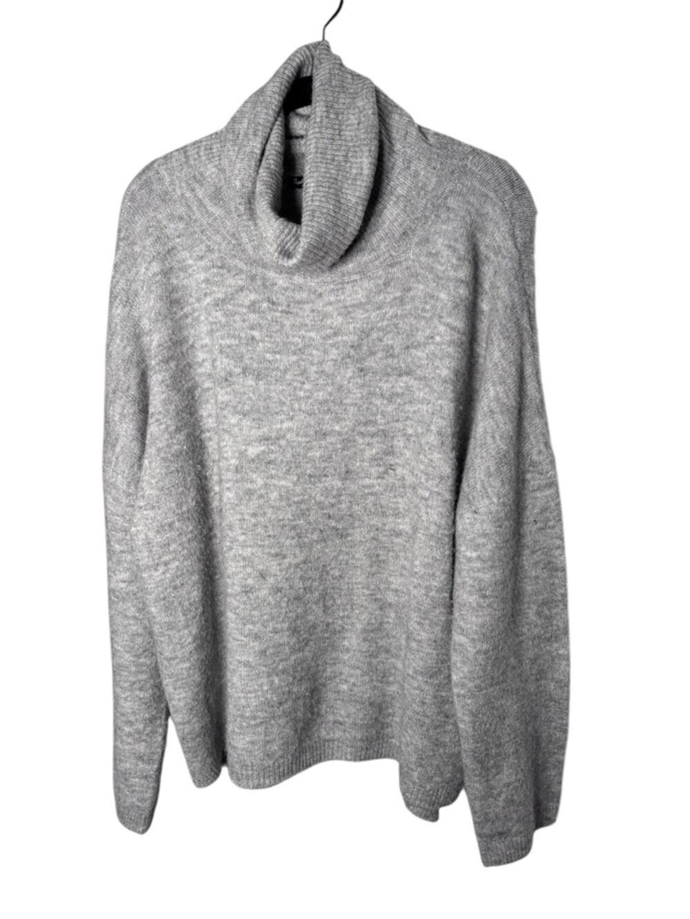 Splendid Light Gray Cowl Neck Wool Blend Sweater Large